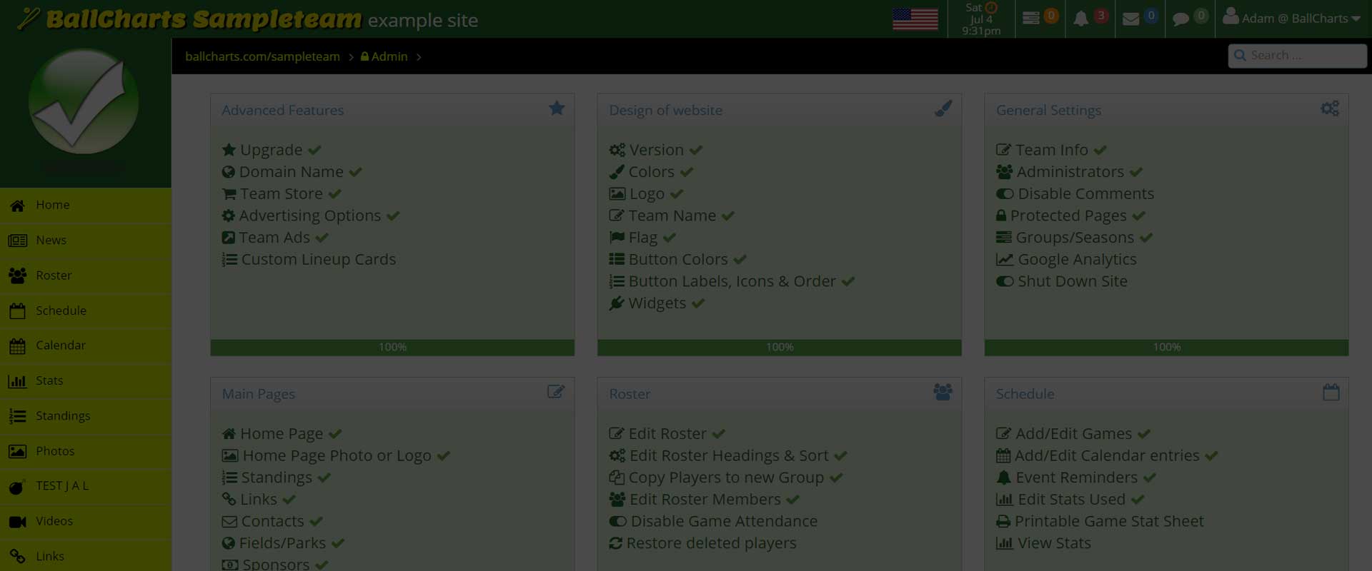 BallCharts Sampleteam